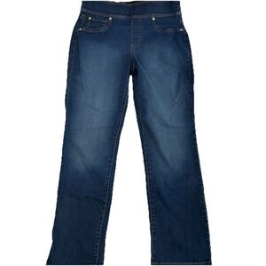Kim Rogers Jeans Womens 8 Short Blue Low Rise‎ Straight Leg Dark Wash